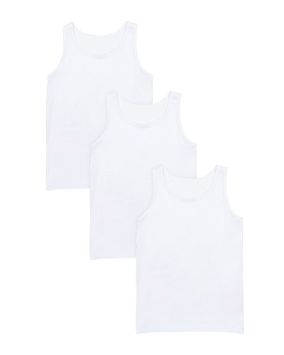 boys white 3pk vests