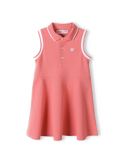 Salmon pique vest dress