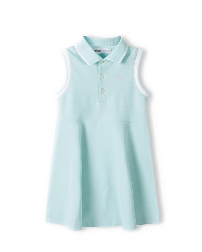 Teal pique vest dress