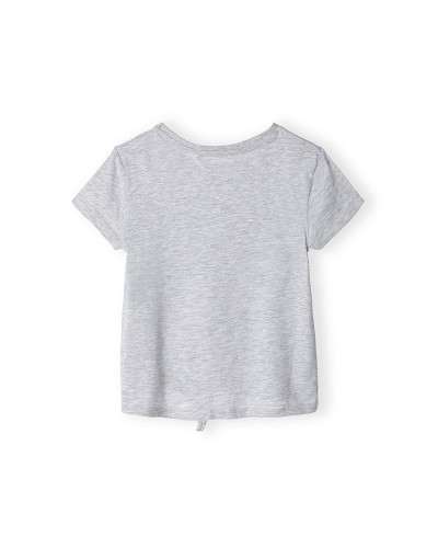 Gray tie-front t-shirt