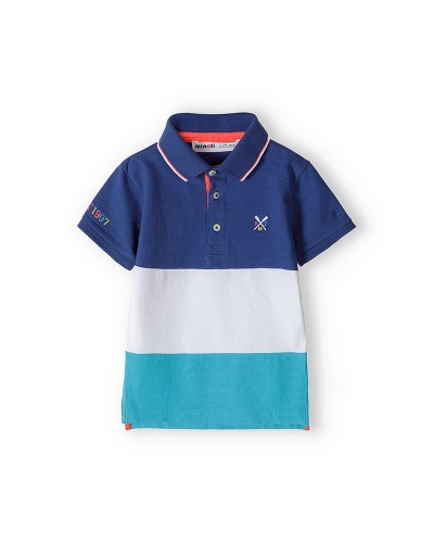 Polo bleu et blanc