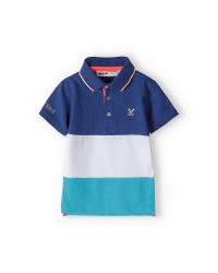 Polo bleu et blanc