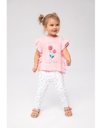 frill t-shirt with leggings set