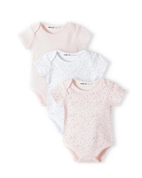 3 pink bodysuits