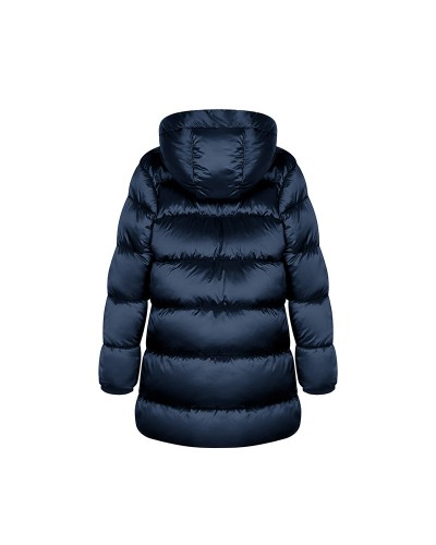 Long navy blue puffer coat