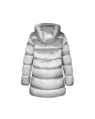 Long silver puffer jacket