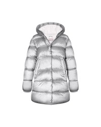 Long silver puffer jacket