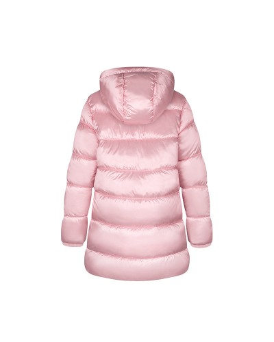 Long pink puffer jacket