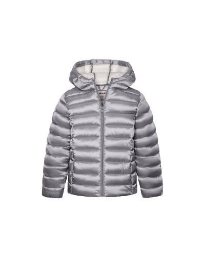 Silver puffer jacket