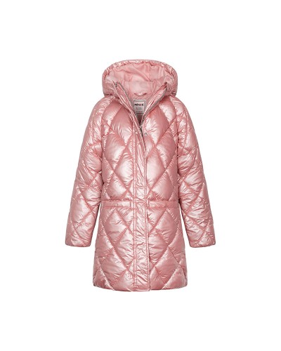 Pink long puffer jacket