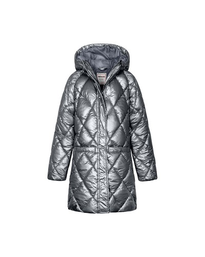 Gray long puffer jacket