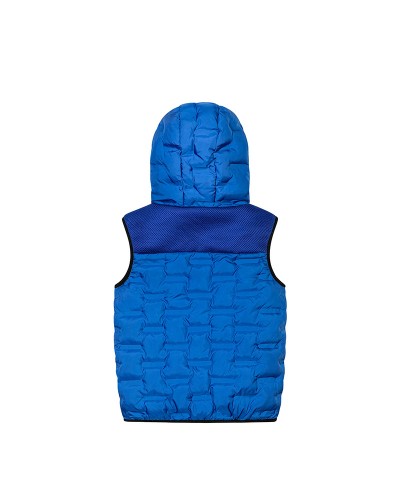 Gilet bleu à capuche