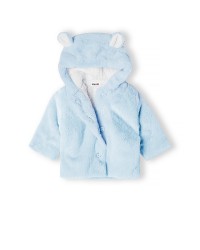 Manteau en fourrure bleu ciel