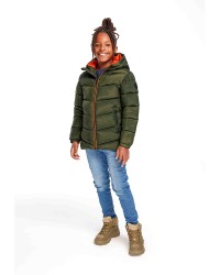 Green puffer jacket