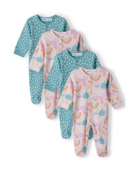 Set of 4 sleepsuits