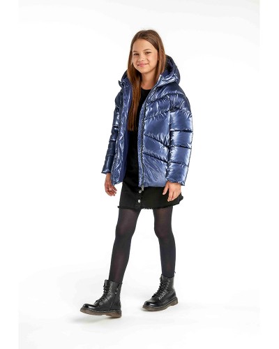 Manteau bleu métallisé