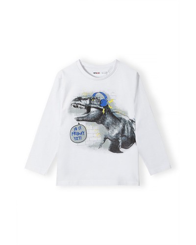 White Dinosaur Graphic Top