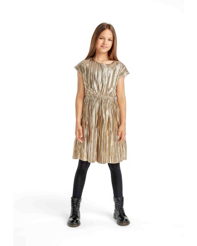 Gold pleated dress