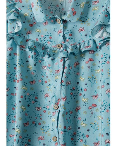 Girls Floral Shirt Dress