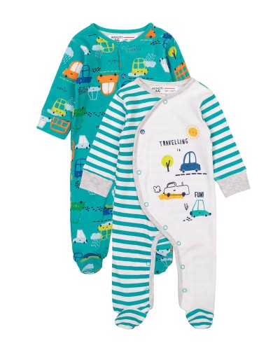 Pack of 2 sleepsuit
 Size-0-3 months