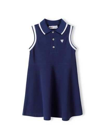 Navy pique vest dress
 Size-3-4 years