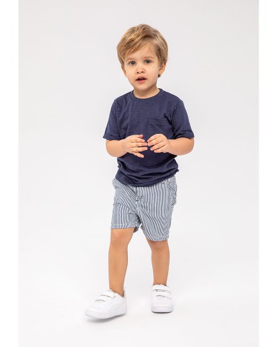 Striped denim shorts
 Size-3-4 years
