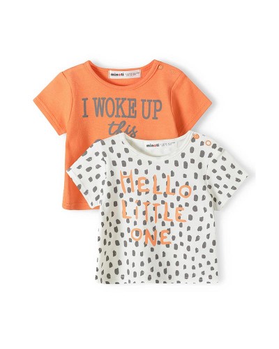 White and orange t-shirts
 Size-6-9 months