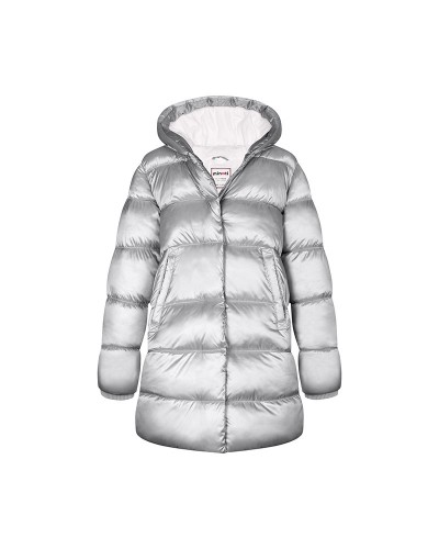 Long silver puffer jacket
 Size-12-18 months