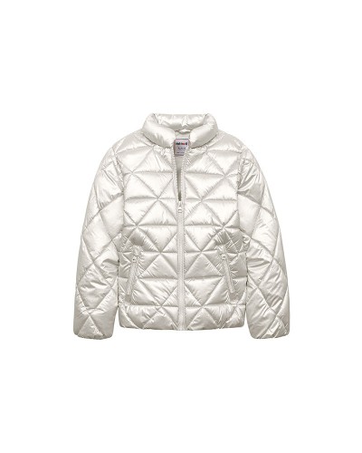 Shiny white puffer jacket
 Size-4-5 years