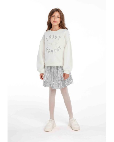 Sweat blanc
 Taille-8-9 ans