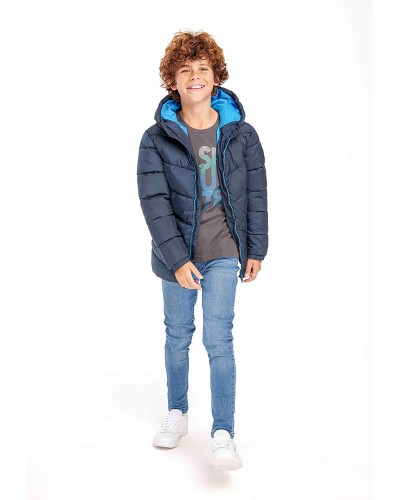 Doudoune bleu foncé
 Taille-3-4 ans