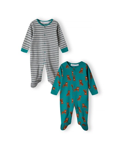 Green and Gray Sleepsuits
 Size-6-9 months