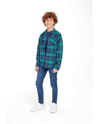 Chemise à carreaux verts
 Taille-3-4 ans