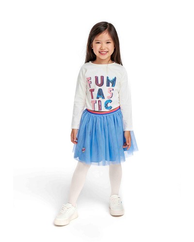 Jupe en maille bleue
 Taille-3-4 ans