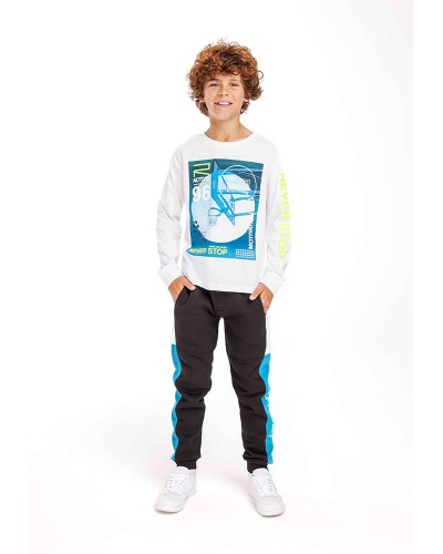 Haut basket blanc
 Taille-8-9 ans