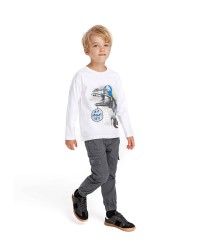 Pack of 6 White Dinosaur Graphic Tops