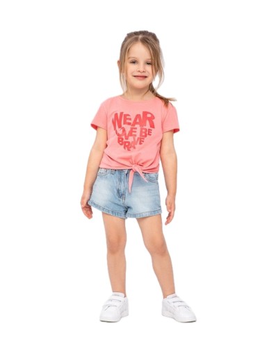 Heart tie-front t-shirt
 Size-3-4 years