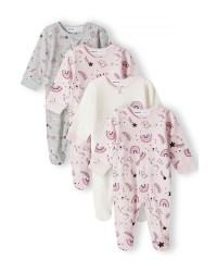 Pack of 4 Rainbow sleepsuits